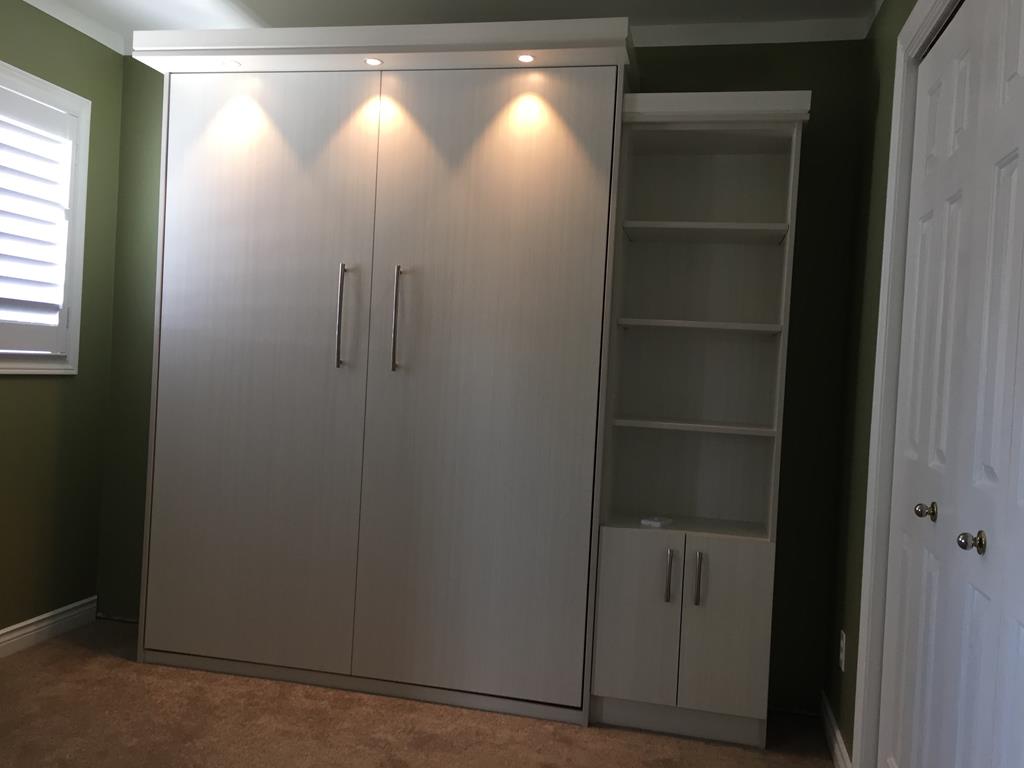 White Chocolate Queen Vertical Murphy Bed | Beds Off The Wall